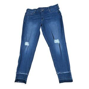 NEW Lane Bryant Skinny Distressed Jeans Women's 22R Ankle Blue Denim Stretch NWT